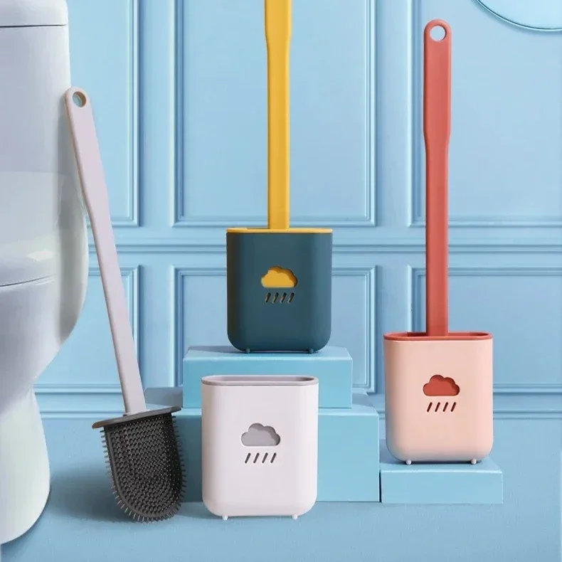 

Toilet Cleaning Brush Durable Easily Hang Ergonomics Innovation Efficient Revolutionary Flexible Silicone Toilet Brush Household