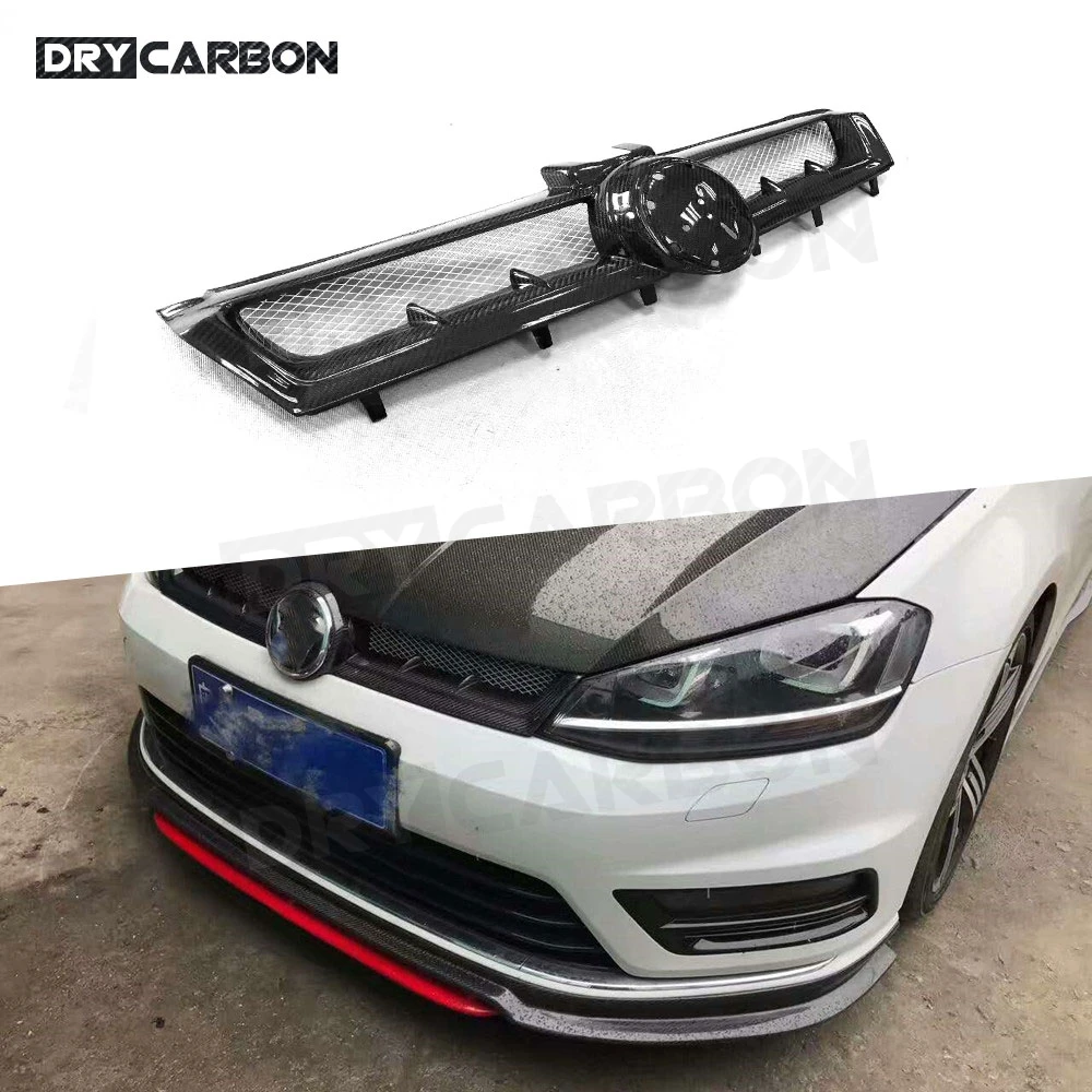 

For Volkswagen VW Golf 7 MK7 Standard GTI R 2014 - 2017 Carbon Fiber Car Front Bumper Grille Grill Car Styling