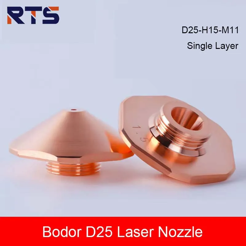 RTS Bodor Laser Cutting Nozzle Dia.25mm H15 M11 Single Double Layers Caliber 1.0-5.0mm Laser Hexagonal Copper Nozzles