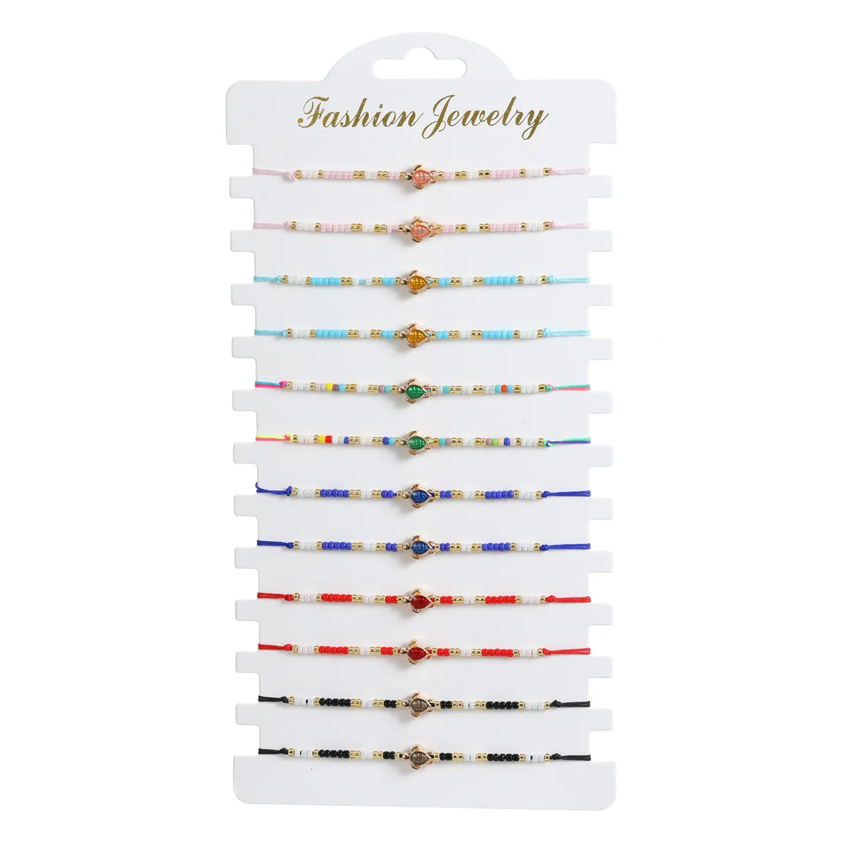 12Pcs Bohemian Rice Bead  Sea turtle Beaded Bracelet Set Is Adjustable Summer Bracelet