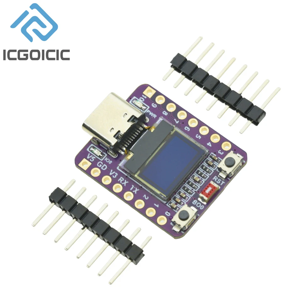 Carte de développement OLED ESP32-C3 avec module OLED 0.42 pouces, antenne en céramique, wifi, Bluetooth, carte de développement supermini ESP32