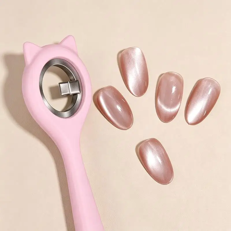 3-Second Hollow Cat Eye Magnet Strong Power Ring With Handle Magnet Fast Black Hole Effect For Magnetic Nail Art Beginner