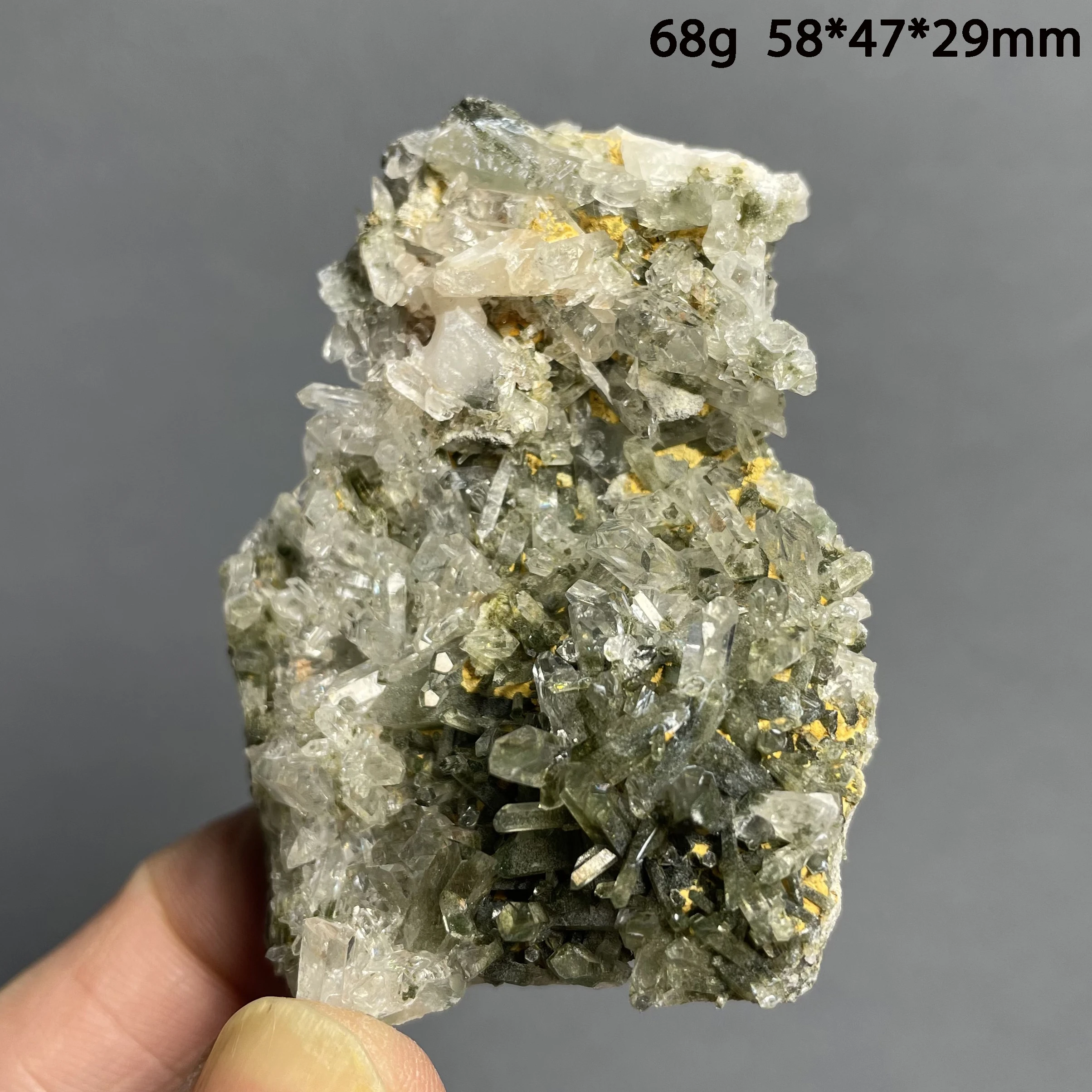Natural Green Phantom Crystal Cluster Mineral Specimen Quartz Rock Decoration Gift Healing
