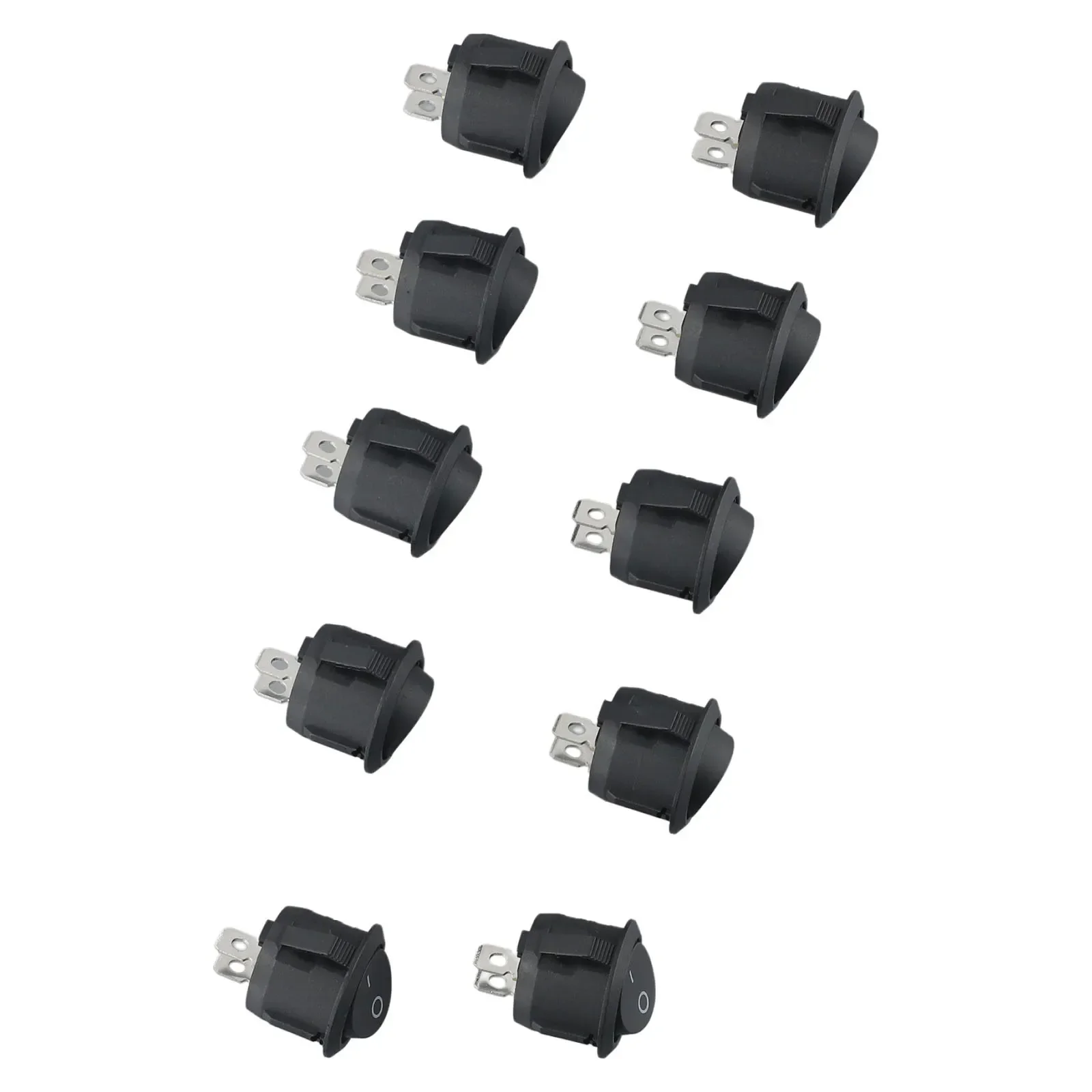 5pair Car 12V Round Rocker Switches ON/OFF 2-Pin SPST For Camper Van Motorhome Caravan Boat Rocker Switches Car Accessories