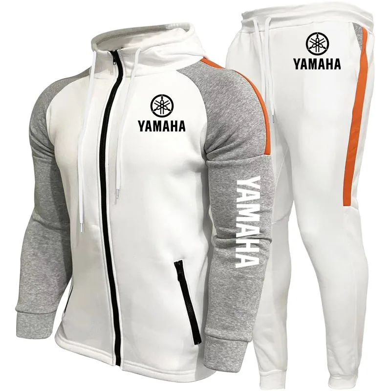 

yamaha The 2026 new men's best-selling color-blocked printed sportswear, a high-quality hoodie and long pants set with fleece wa