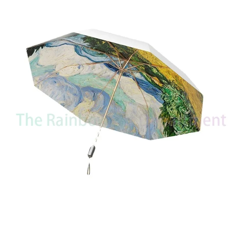 Titanium Silver Glue Sun-Proof UV-Proof Sun Umbrella Female Rain and Rain Dual-Use Large Strong Wind-Resistant UPF50