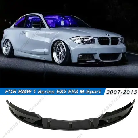 BMW 1 시리즈 E82 E88 128i 135i 쿠페 M 스포츠 2007-2013 자동차 앞 범퍼 립 스포일러 디퓨저 스플리터 가드 트림 바디 키트