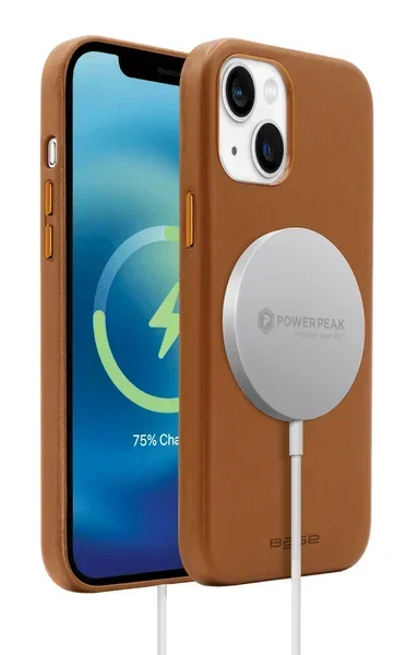 Vegan Leather iPhone 14 Protective Cover with Integrated MagSafe Magnets Slim Profile Scratch Resistant Surface Soft Microfiber