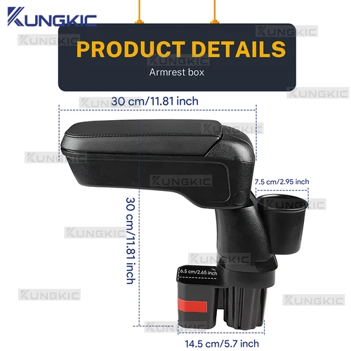 Imagen 2 del producto Reposabrazos para Suzuki Jimny JB64 JB74 2018 2019 2020 2021 2022 2023 2024 2025, caja de almacenamiento para accesorios de reposabrazos de coche, pieza de actualización