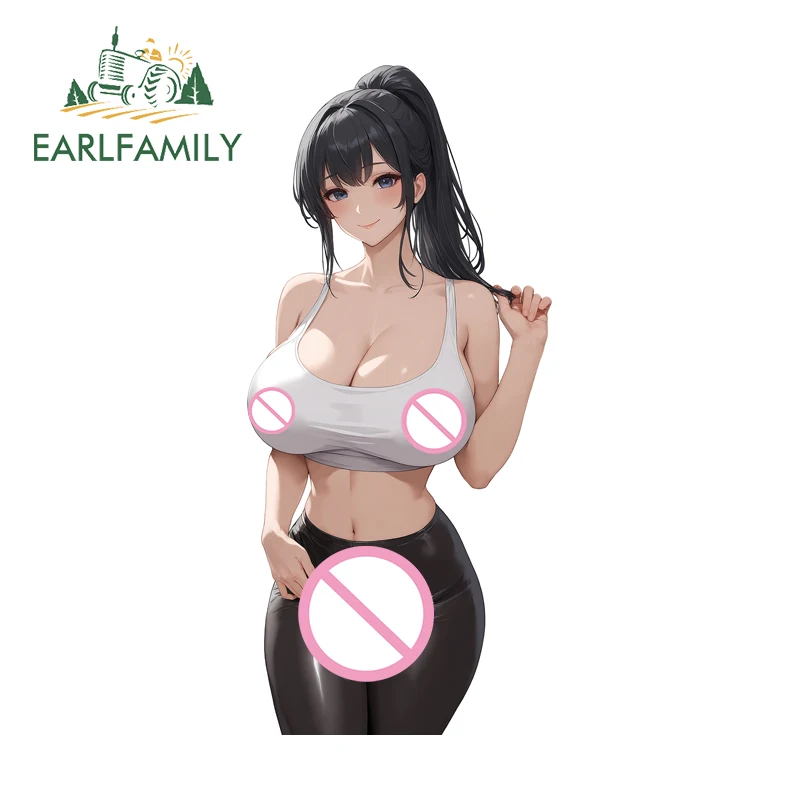 

EARLFAMILY Futa аниме девушка NSFW автомобильные наклейки креативные боевые наклейки для скейтборда и доски для серфинга 3D подходят для наклейки с граффити