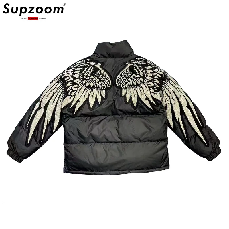 

Supzoom 2025 Новое поступление парка толстая повседневная обычная мужская популярная одежда крылья горячий бриллиант теплое пальто короткая зимняя куртка мужская