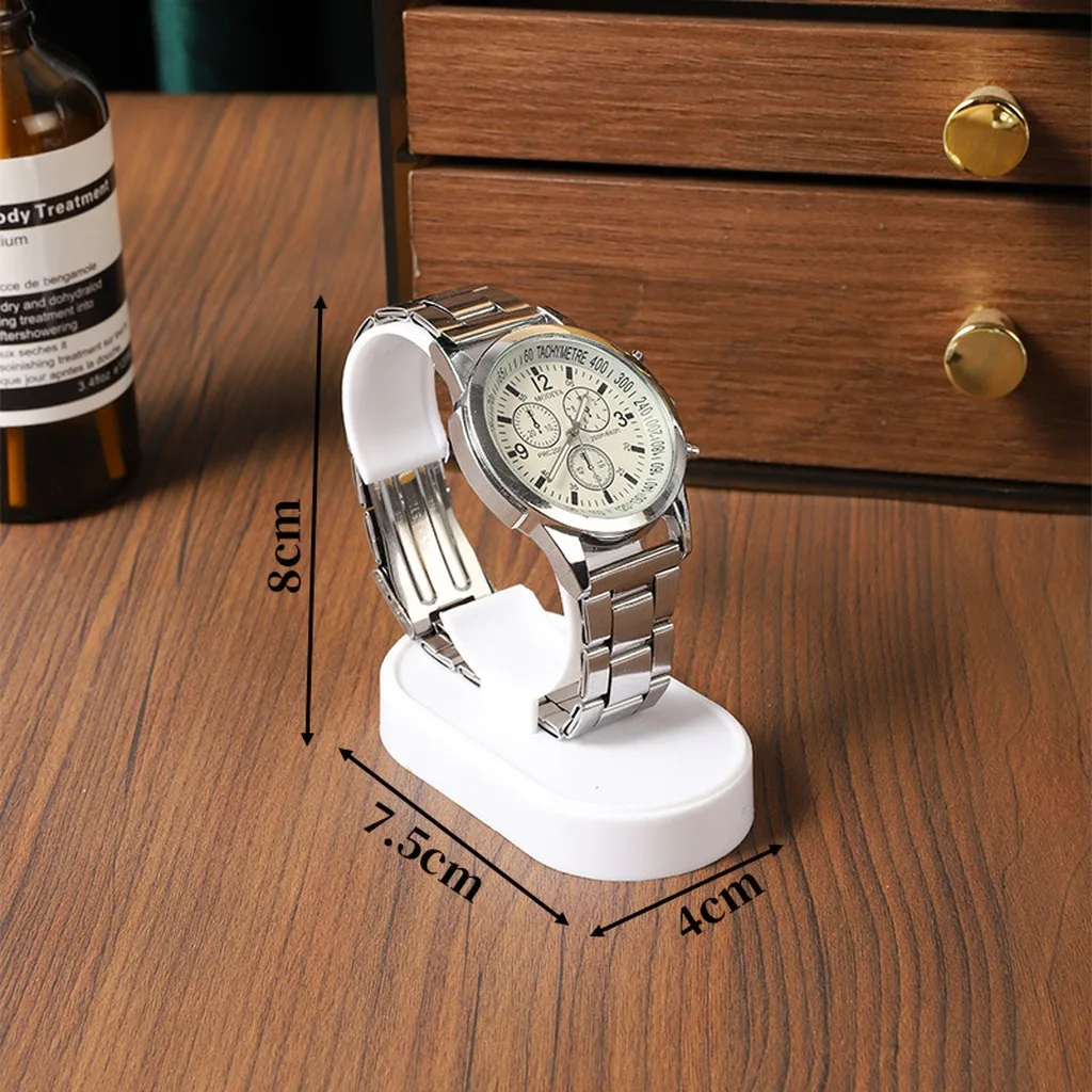 Single Tier Watch Rack Smooth Watch Display Stand Plastic Watch Holder Compact For Retail Store Counter Public Display