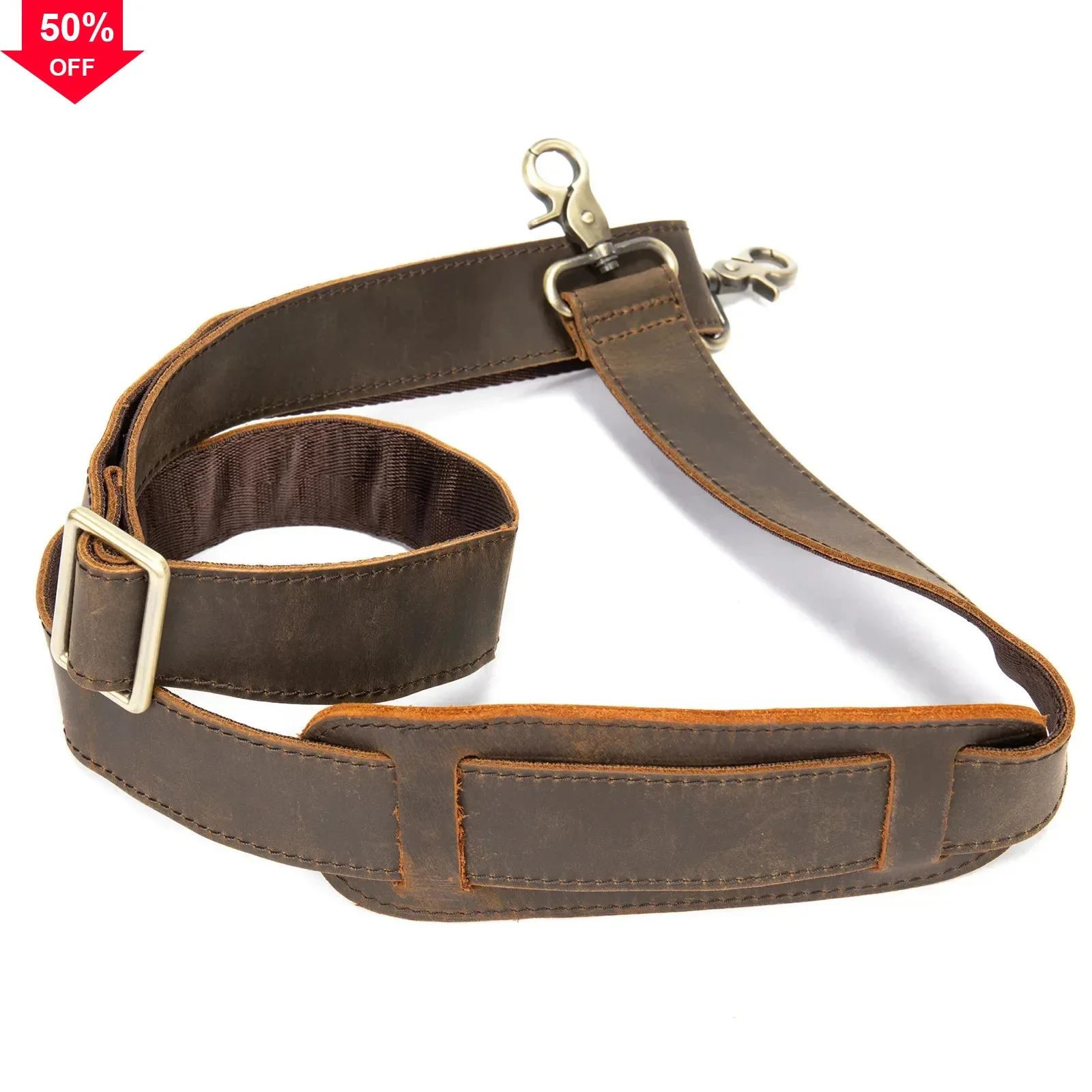 

Vintage Leather Shoulder Adjustable Long For Messenger s Men's Bag Strap