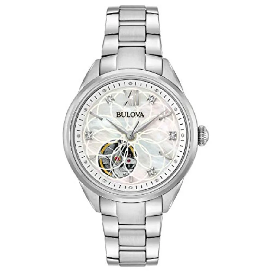 

Bulova Ladies' Classic Diamond 3-Hand Automatic in, Mother-of-Pearl Dial and Open Aperture Dial