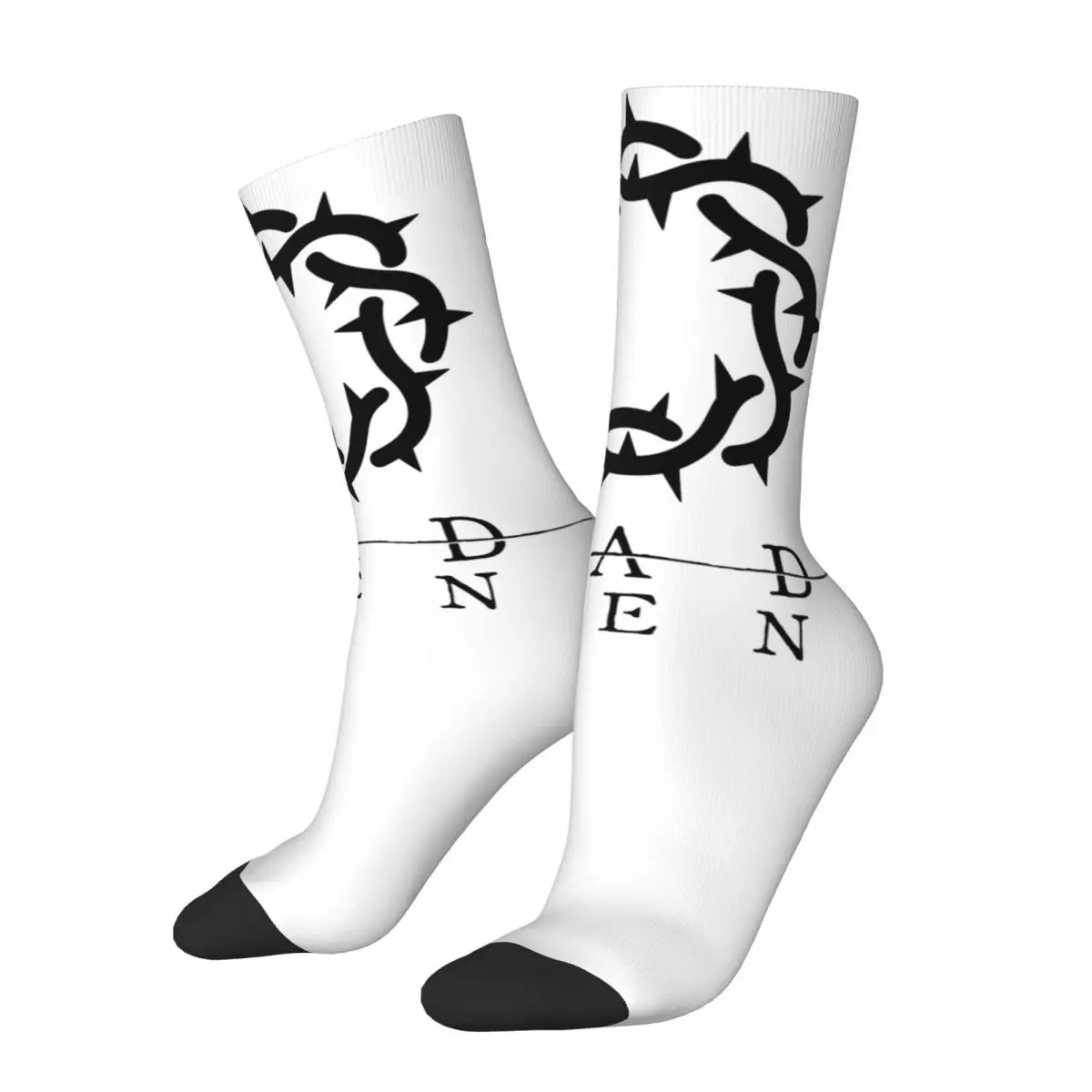 

Fashion Unisex Socks Bad Omens Logo Metalcore Accessories Cute Black Metal High Quality Stockings Spring Autumn Winter