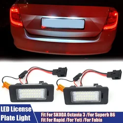 A Pair of LED License Plate Lights Auto Led Signal Lamp Fit For SKODA Octavia 3 /For Superb B6 /For Rapid /For Yeti /For Fabia