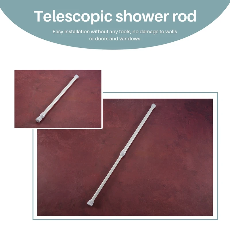 Telescopic Shower Rod Shower Curtain Rod Telescopic Rod Rod Shower White