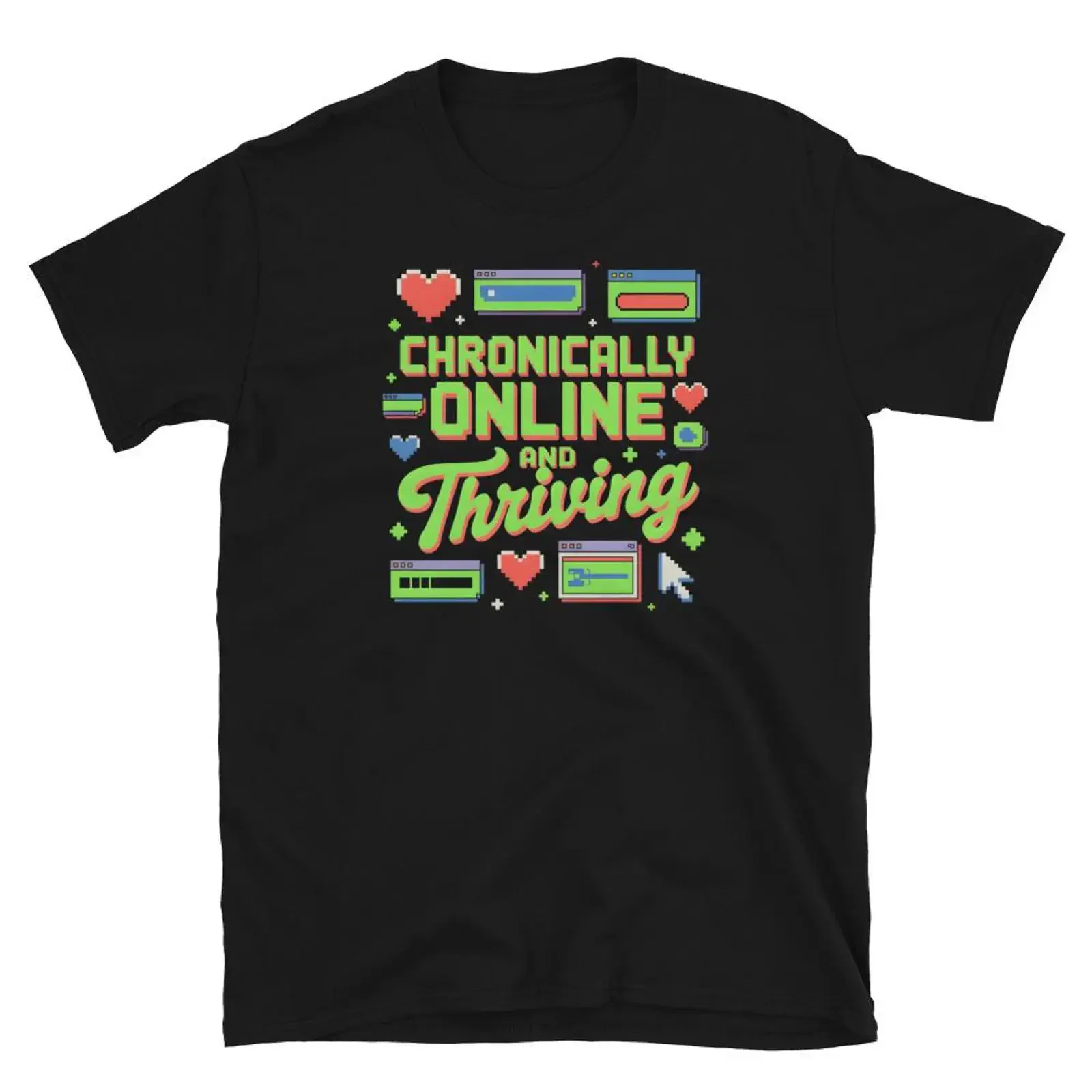 Camiseta con estampado gráfico vintage de la generación Z, con humor divertido sobre la Internet, estilo streetwear elástico y moderno, para quienes están siempre conectados y prosperando.
