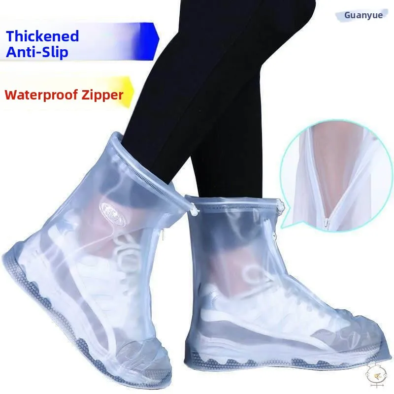 

Mens And Womens Outdoor Travel Rain Shoes Covers Mid-Calf Anti-Slip Wear-Resistant Waterproof Shoe Covers for Students