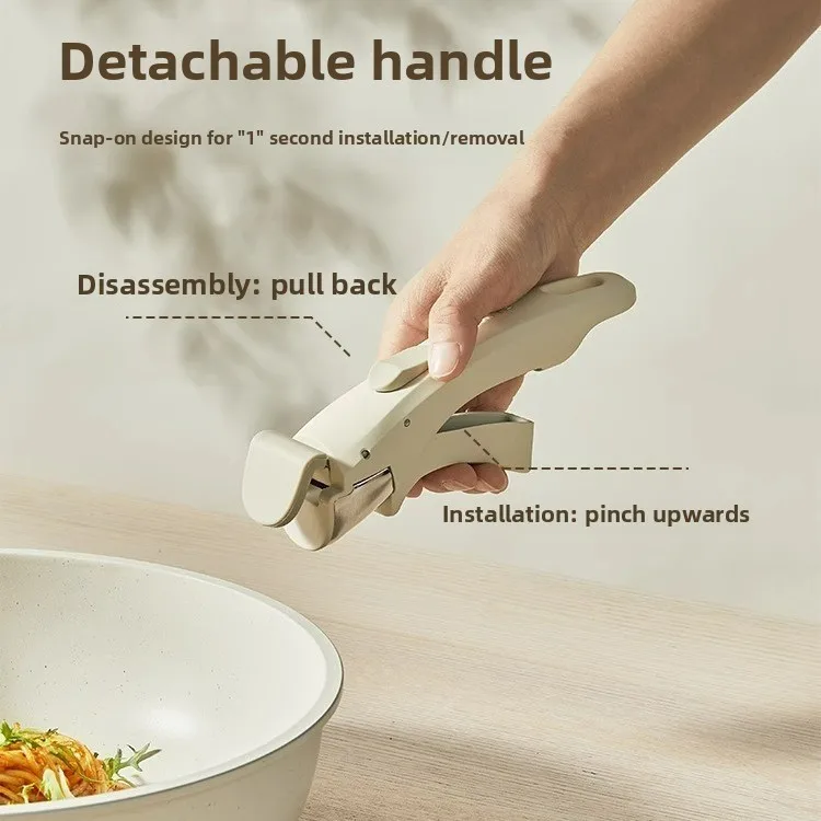 Non-stick Cookware Set with Detachable Handle—includes Frying Pan and Wok; Suitable for Gas Stoves and General Home Use.