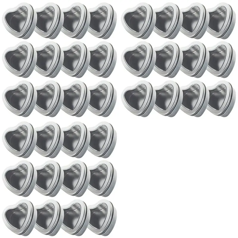 

CHCH 45 шт. металлические банки в форме сердца с крышками, коробки для конфет, пустая банка для печенья в форме сердца, банка для конфет на День Святого Валентина, день рождения