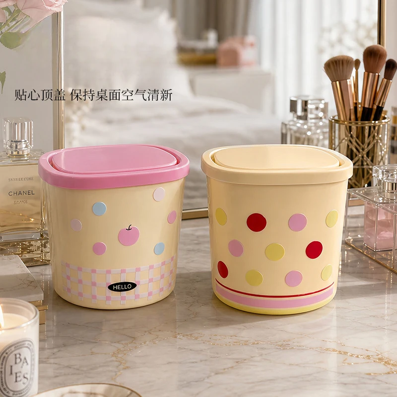 Pop Up Desktop Trash Can Mini Storage Box, Office Desktop Paper Basket, Miscellaneous Bin, Makeup Table, Garbage Storage Box