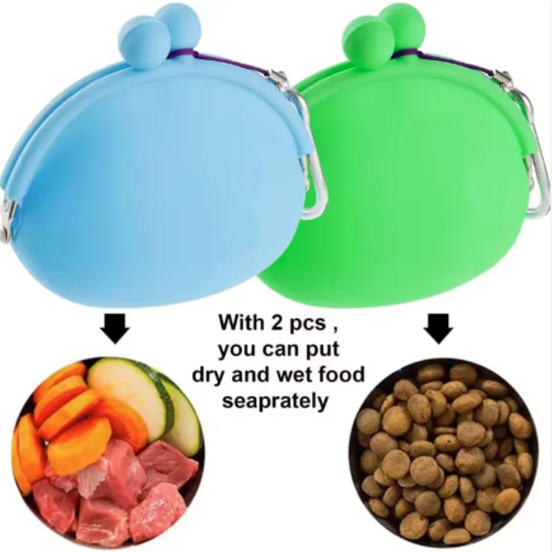 Silicone Pet Snack Bag Portable Dog Training Waist Bag Outdoor Puppy Treat Pouch Food Feeding Storage for Walking Hiking
