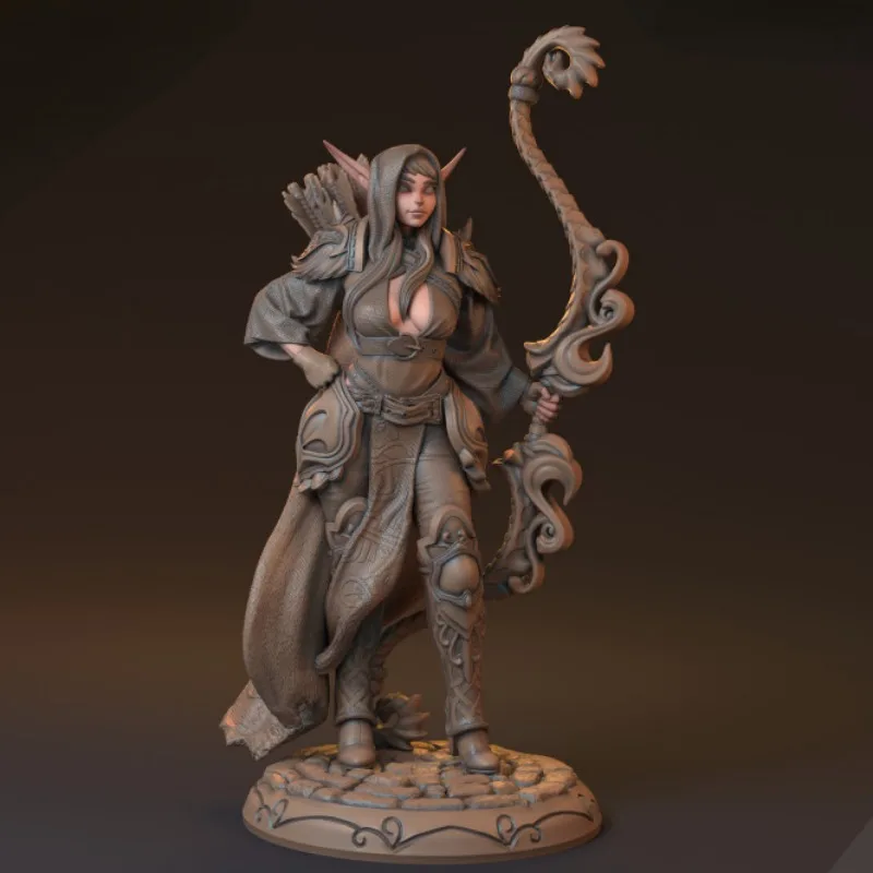 Resina Figura Modelo Kit de Fantasia Archer, Magic Hunter, Estátua em Miniatura, Desmontado e Sem pintura, Frete Grátis, Escala 1:35