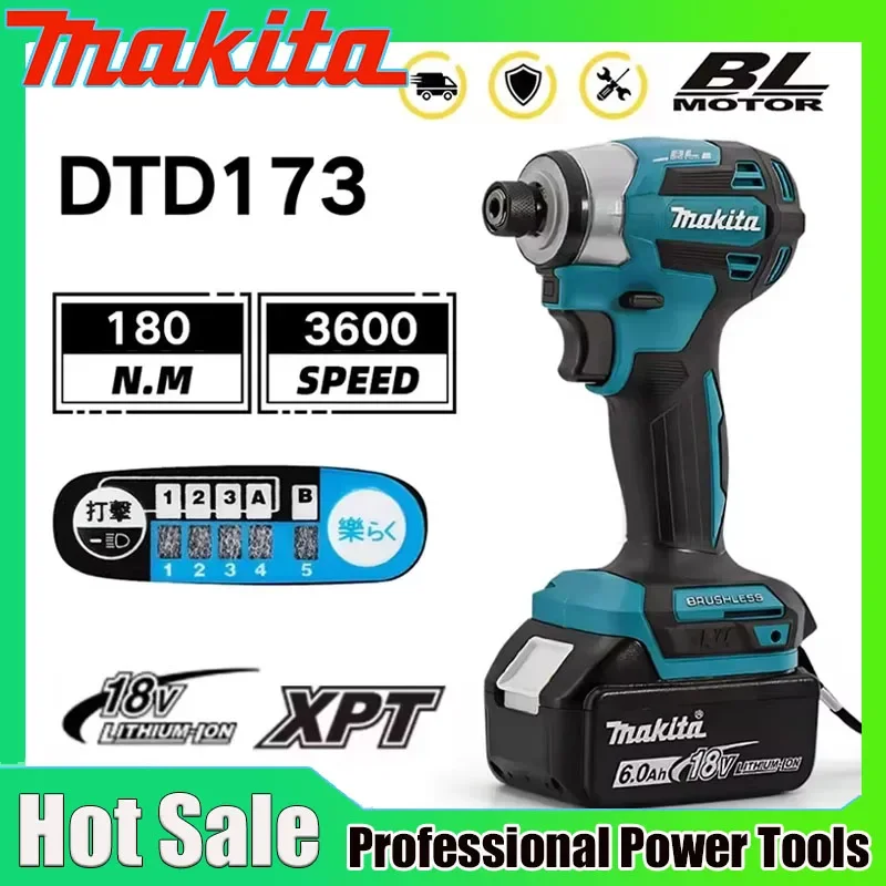 makita-dtd173-brushless-electric-screwdriver-auto-repair-impact-screwdriver-batch-220nm-electric-driver-tools-for-makita-18v