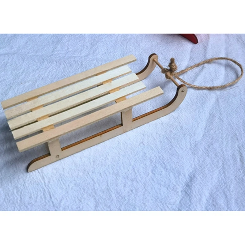 5 قطعة ديكور عيد الميلاد ديكور المنزل ديكور الخشب زلاجات خشبية صغيرة زينة عيد الميلاد الخشبية