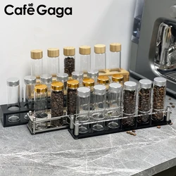 Coffee Beans Storage Tubes Container Large Capacity Bottle 30g With Display Rack Single Dose Cellars Espresso Accessoris Set