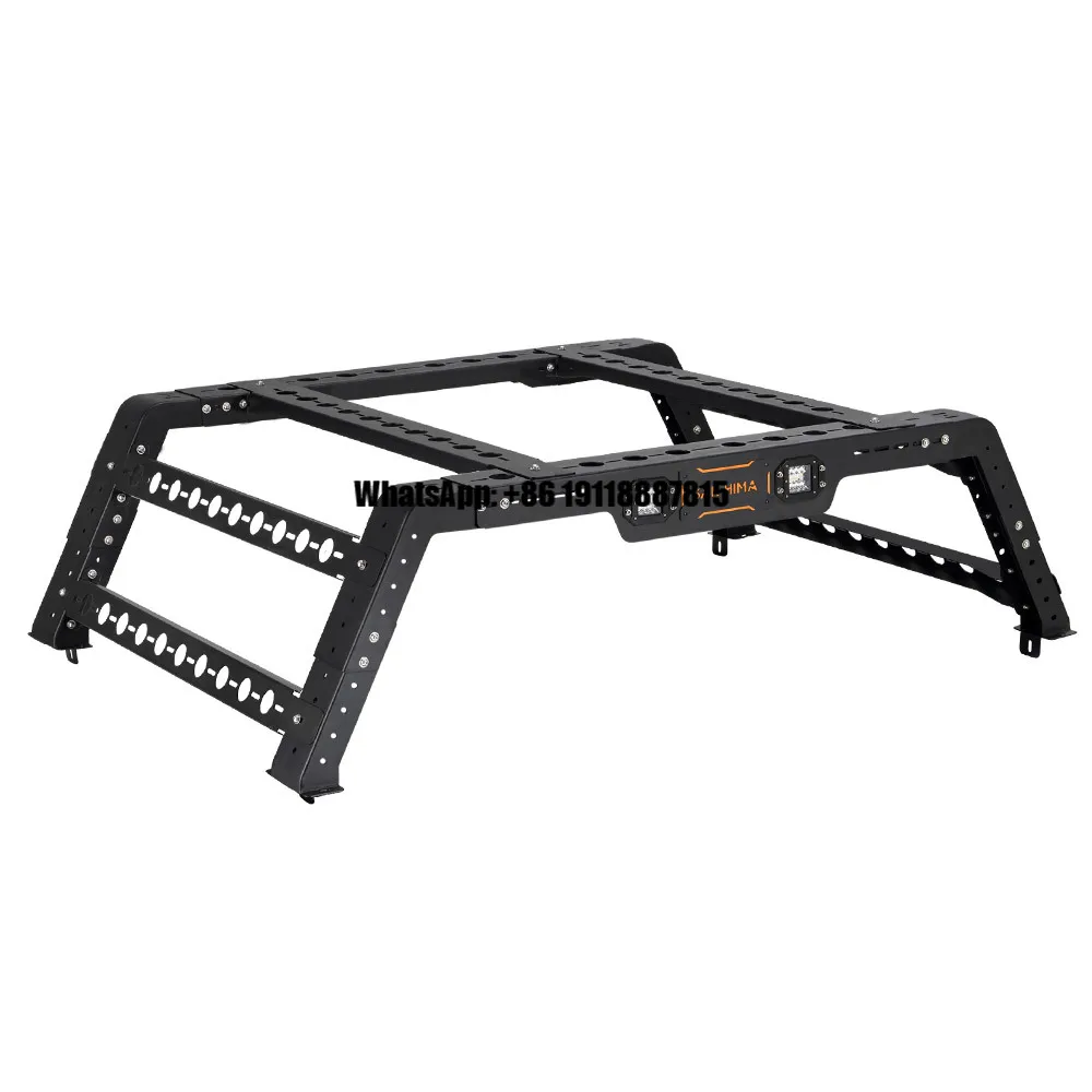 

SAN HIMA Universal UTE Roof Rack 500KG Capacity Adjustable Multi Functional Cage Truck Bed Rack Ladder for 4x4 Overlanding