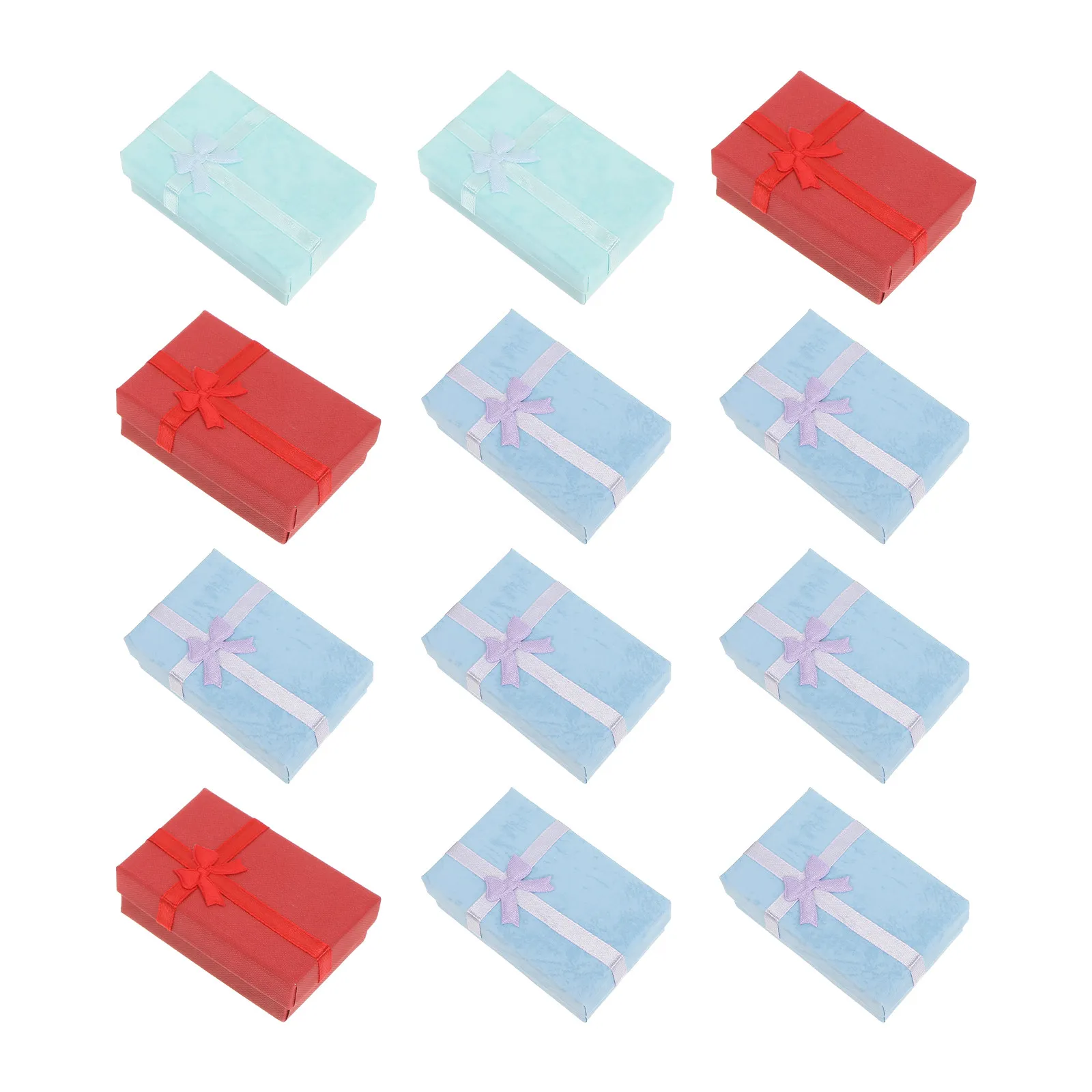 

12 шт. маленьких подарочных коробочек для украшений с бантом, для серег, колец, ожерелий, браслетов, элегантные коробки для хранения подарков