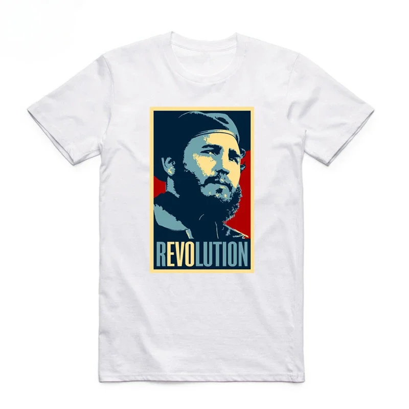 Asian Size Printing Cuba Kuba Avana Revolution Fidel Castro Che Guevara Communist T-shirt O-Neck Short Sleeve T-shirt HCP4173