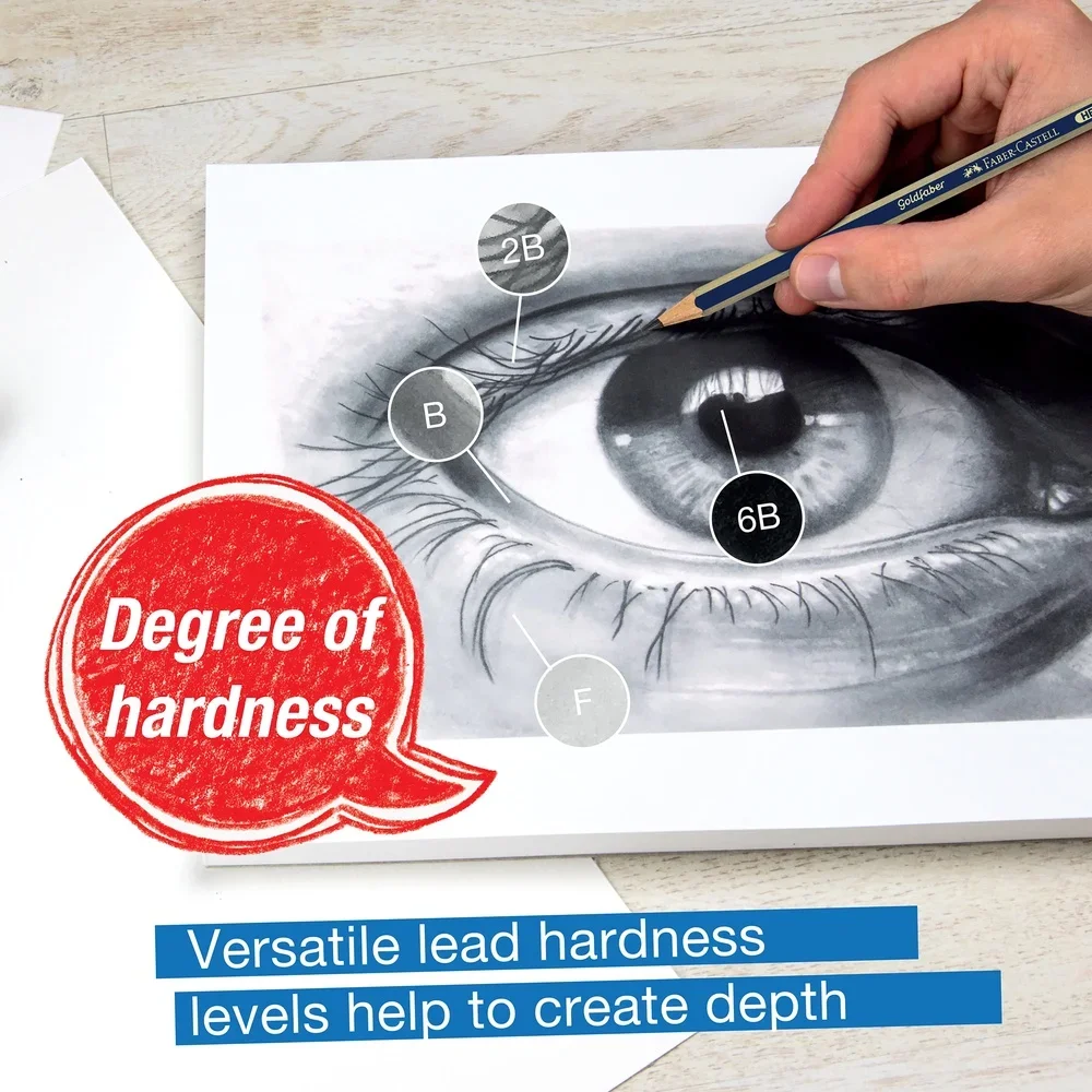 Set de bocetos de grafito para dibujar y sombrear, 6 lápices con varios niveles de dureza y accesorios Ideal para principiantes y adultos