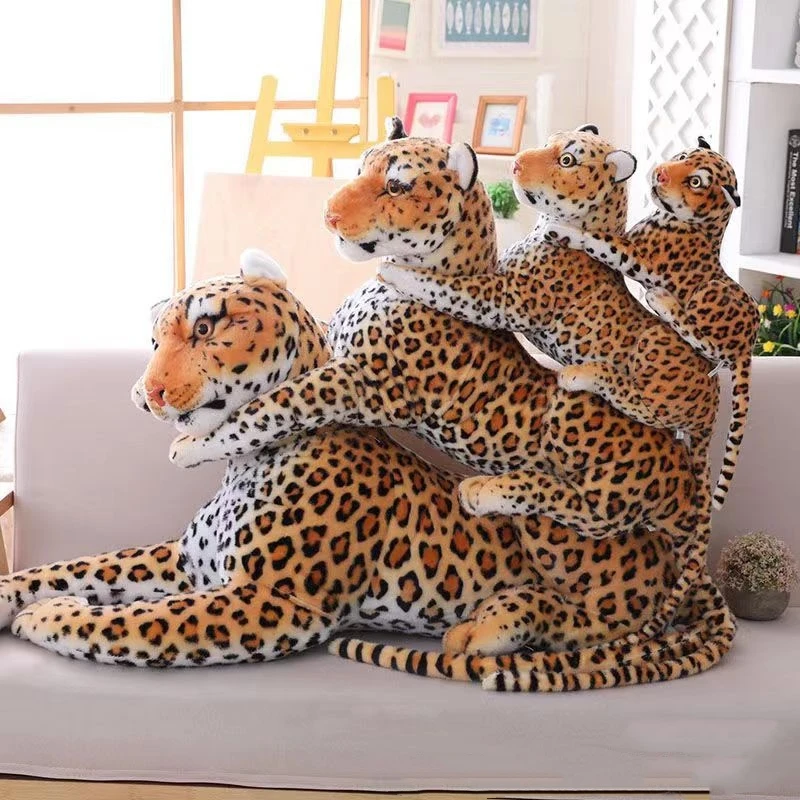 New Animal Doll Lifelike Leopard & Lion Plush Realistic Plushie Panther Toy Baby Soft Pillow Gifts For Kids Birthday Gift