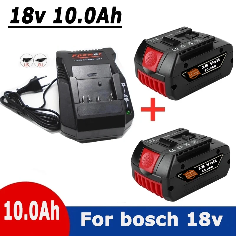 

Batterie Lithium-ion 18V 10ah Rechargeable Pour Perceuse électrique Bosch BAT609 BAT609G BAT618 BAT618G BAT614 + 1 Charger