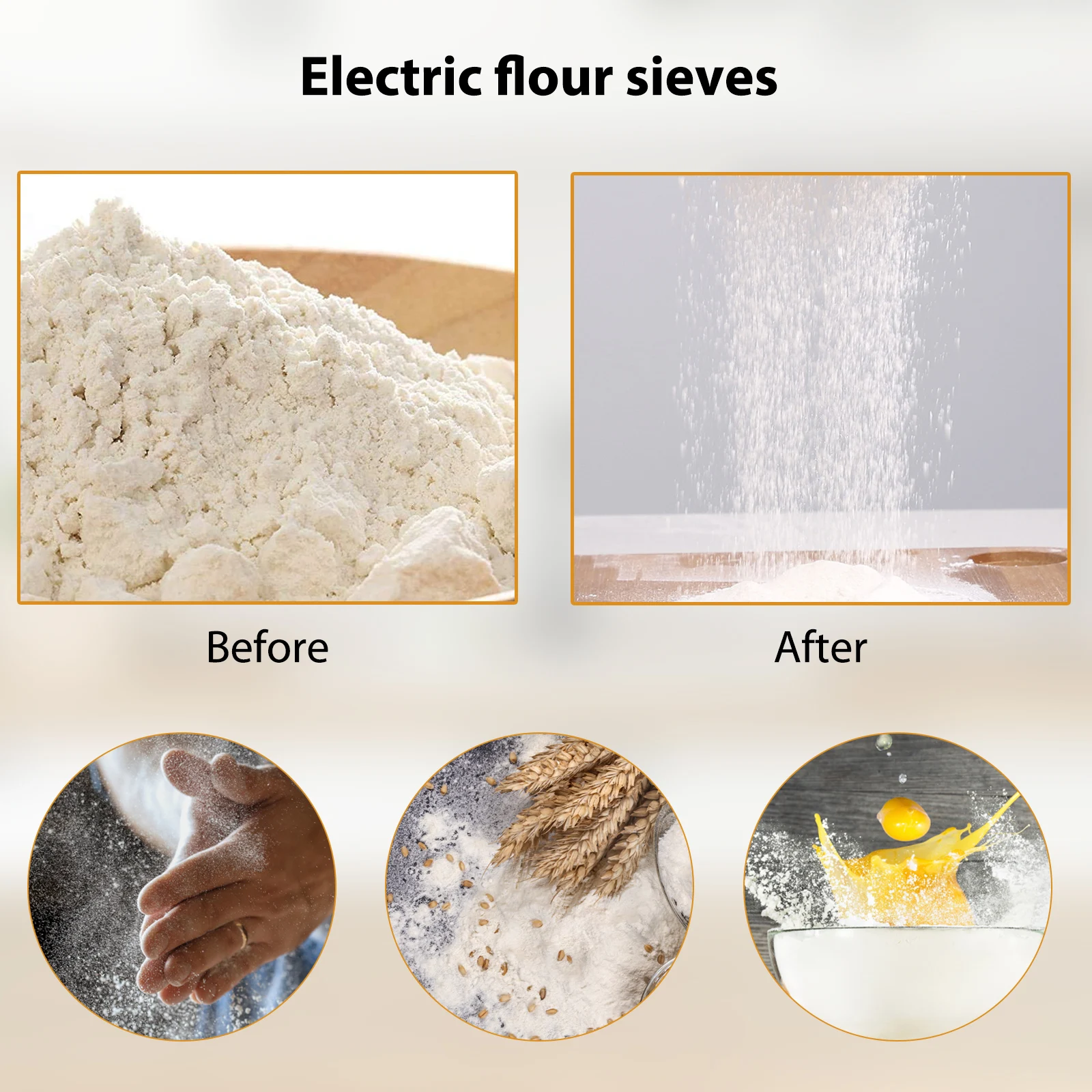 Electric Flour Sifter Handheld Flour Sieve Easy To Clean Battery Operated Sifter Kitchen Cooking Baking Pastry Tools