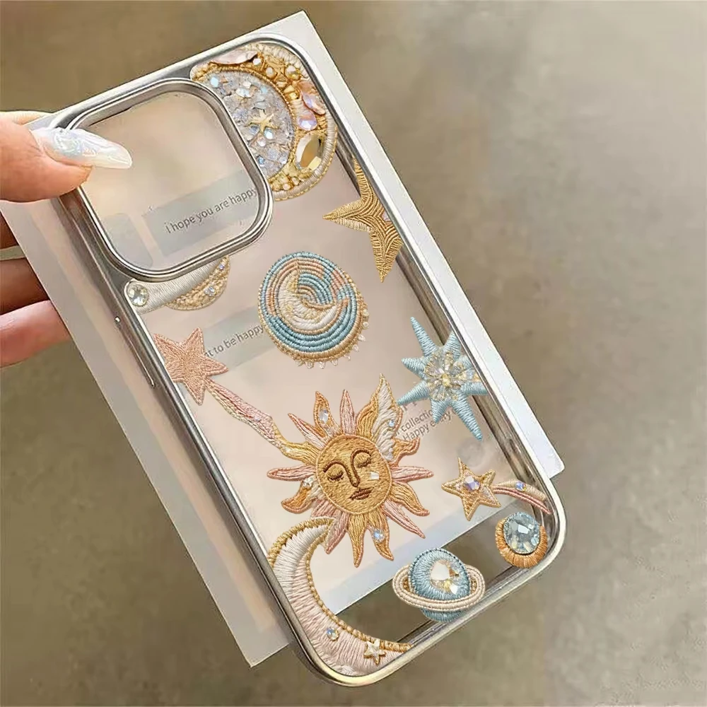 Sun Stars and Moon Art Design Phone Case For iPhone 17 Air 16e 16 Pro Max 15 14 Plus 13 12 11 Shockproof Silicone Back Cover view 2
