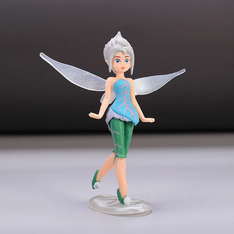 7pcs Disney Tinkerbell Flower Faery Fairy Elf Princess PVC Anime Action Figure Mini Model Figurine Doll Toys For Children's Gift