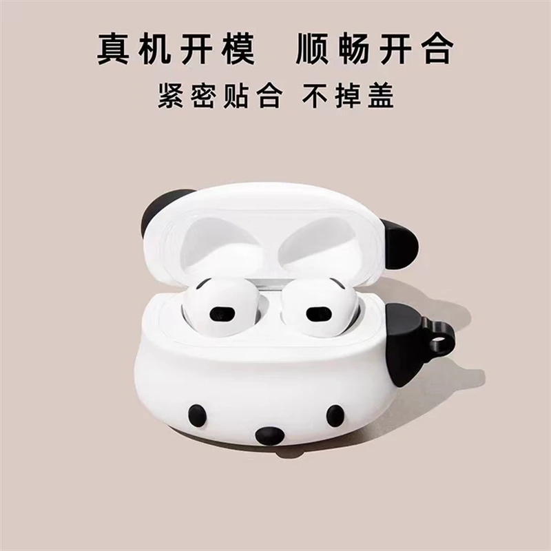 Miniso Sanrio 3d Pochacco Hond Airpods Pro Beschermhoes Apple 1/2/3 Generatie Draadloze Bluetooth Hoofdtelefoon Hoesje Zacht