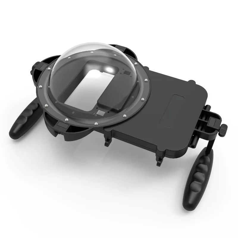 Handheld Dual Grip Diving Lens Housing Spherical Wide Angle Dome Cover For Underwater Photography Mobile Phone Shooting