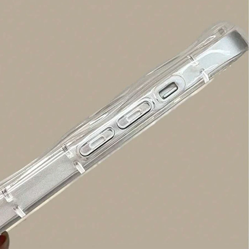 White Stars Pattern Print Clear 3D Wave Phone Case For Xiaomi 15 Cases Xiaomi 14T Pro 13 12 11 Lite 5G 14 12T Transparent Cover