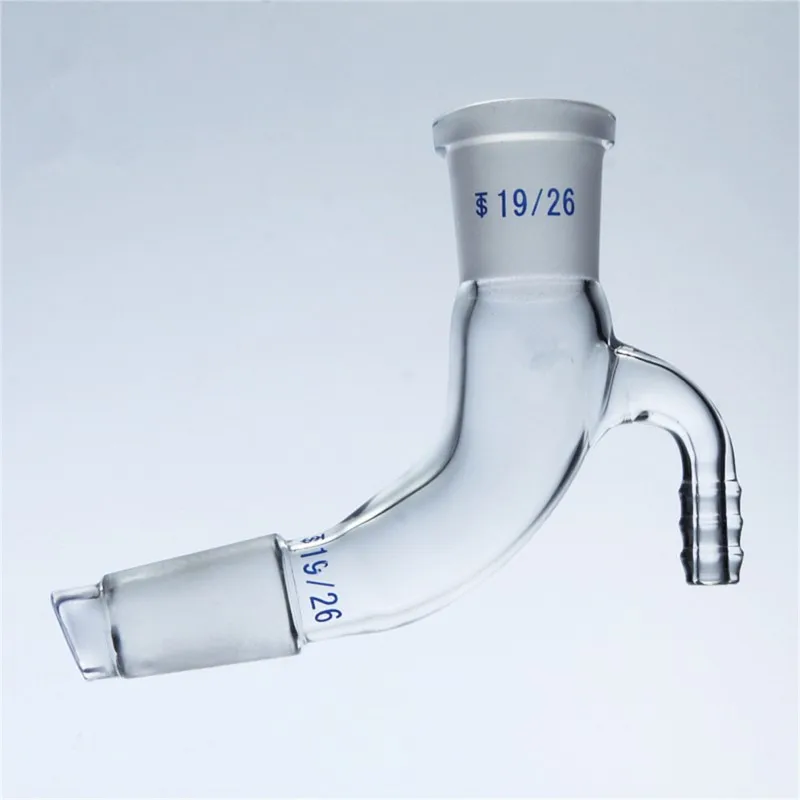 High Quality 14/23 19/26 24/29 105 Bend Glass Adapter Vacuum take off with Hose Connector Tube Lab Supplies