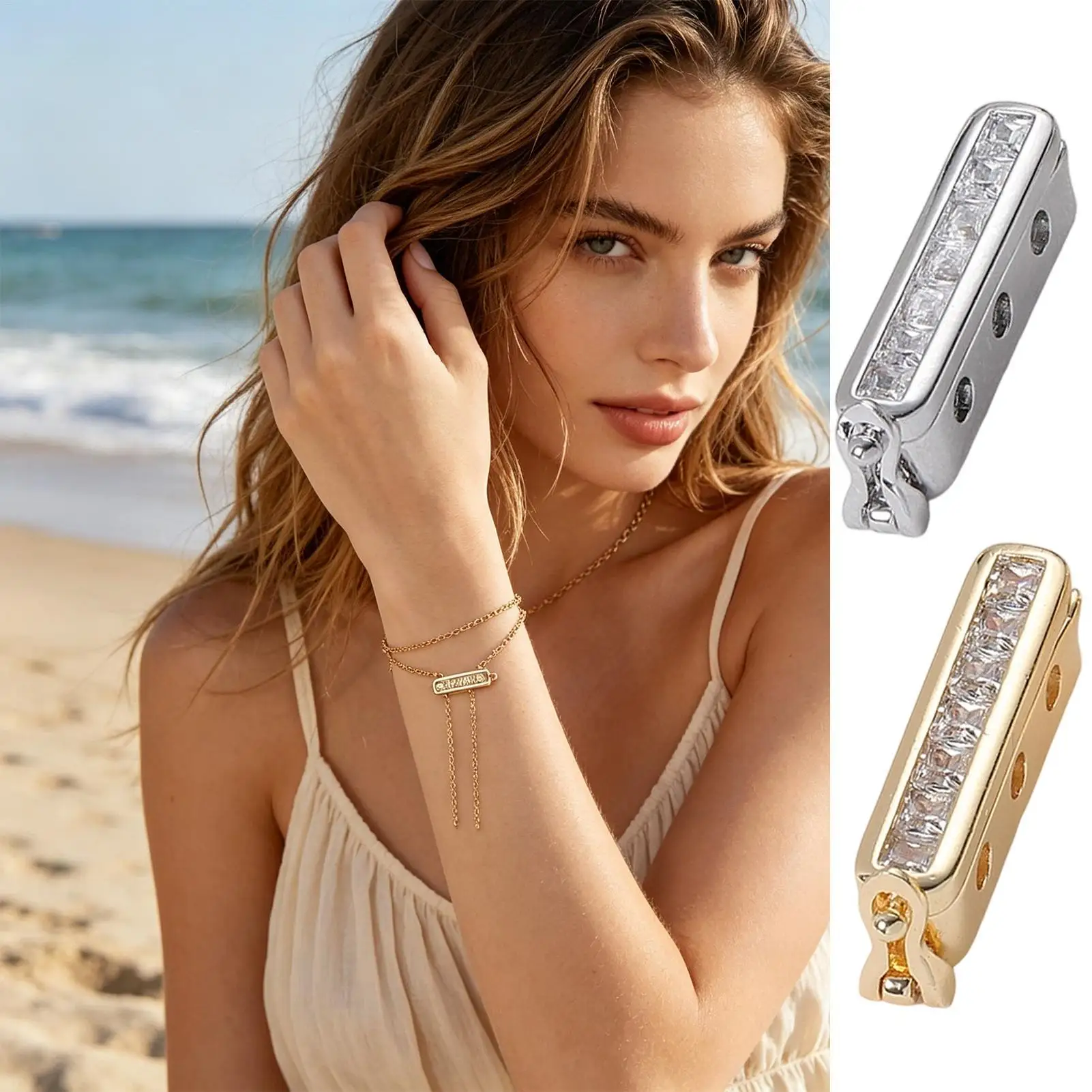 Cierre Ajustable Metálico para Joyería, Cortador de Collares y Pulseras, Ideal para Viajes, Desplazamientos, Fiestas y Compras