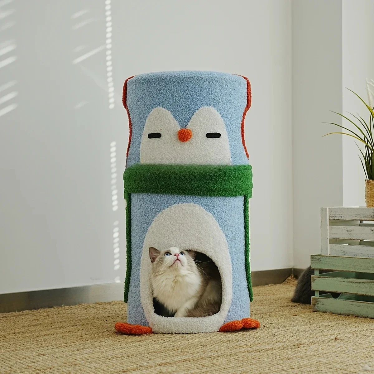 Cat Litter Tree Cat Climbing Frame Integrated Sisal Bucket Three-Layer Unicom Cat Scratch Board Closed Luxury