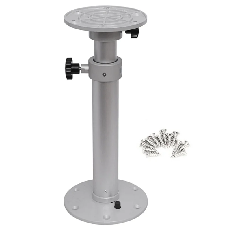 

A11M-Adjustable Table Pedestal Detachable Table Base Stand Leg Base Aluminum Alloy Table Base For RV Boat Yacht Silver White