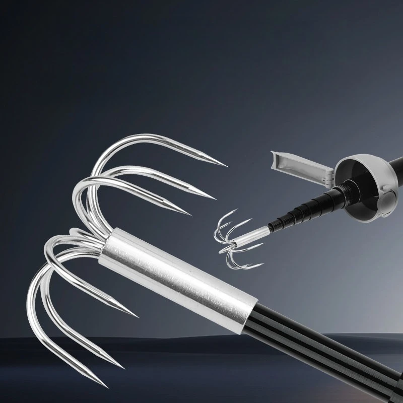 Outdoor Squid Cuttlefish Octopus Fishing Hook Rod Telescopic Fiberglass Reinforced Plastic Fishing Hook Rods Tackle Supplies