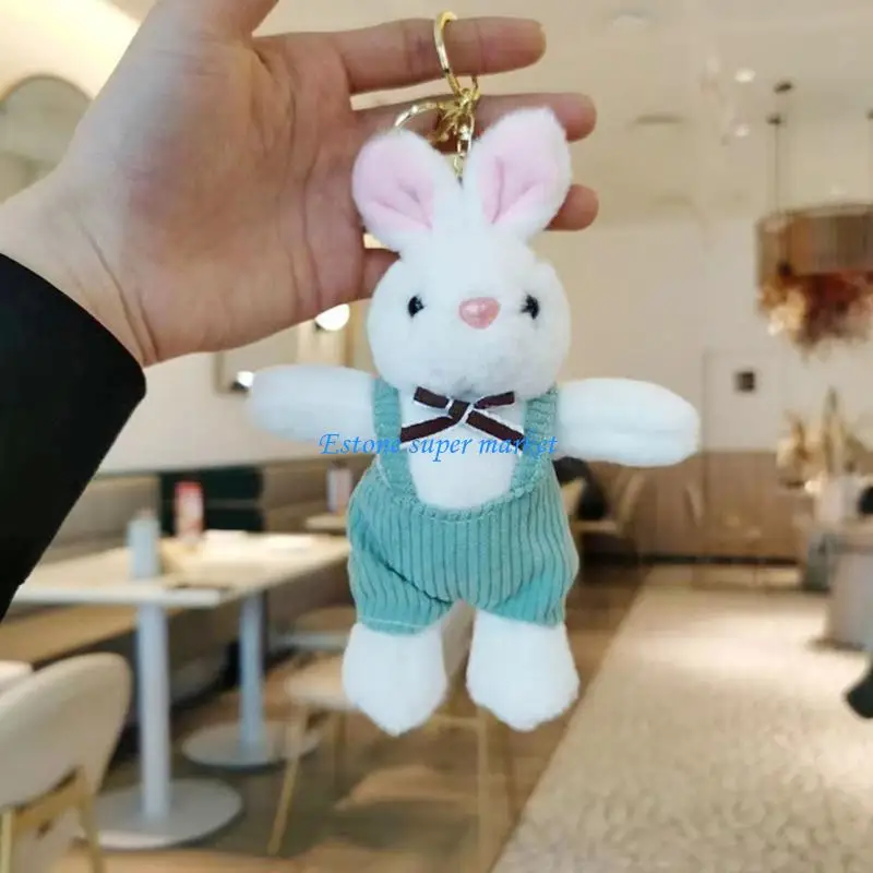 090B Plush Plush Rabbit Usisex Hoodie Bunny Bunny Cheychain Wallet Lanyard Bey Chain Rings Women Wallet Home Decoration