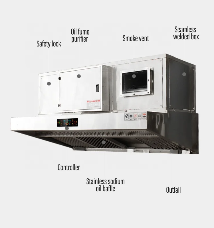 حار بيع الفولاذ المقاوم للصدأ جدار المطبخ هود التصميم التجاري مطعم طباخ معدات المطبخ